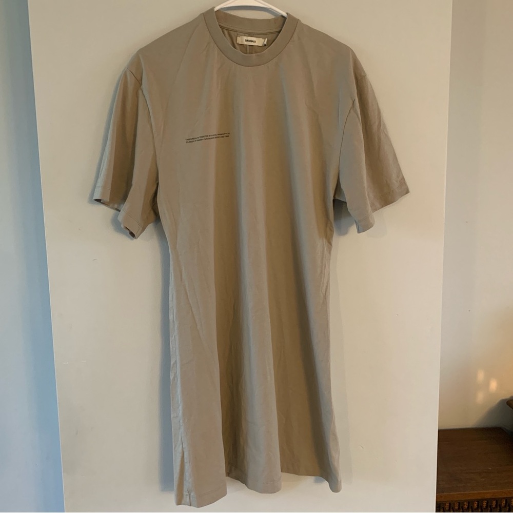 Pangaia T Shirt Dress Organic Cotton 365 Midweight Stone Gray Womens Size Large